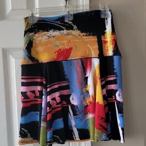 Eva Varro Artistic Multicolor Skater Skirt